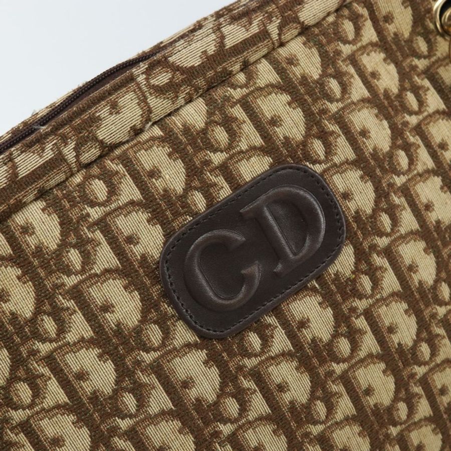 【日本直送】Christian Dior Trotter帆布浪漫單肩包 棕色金色 正品 162848-16