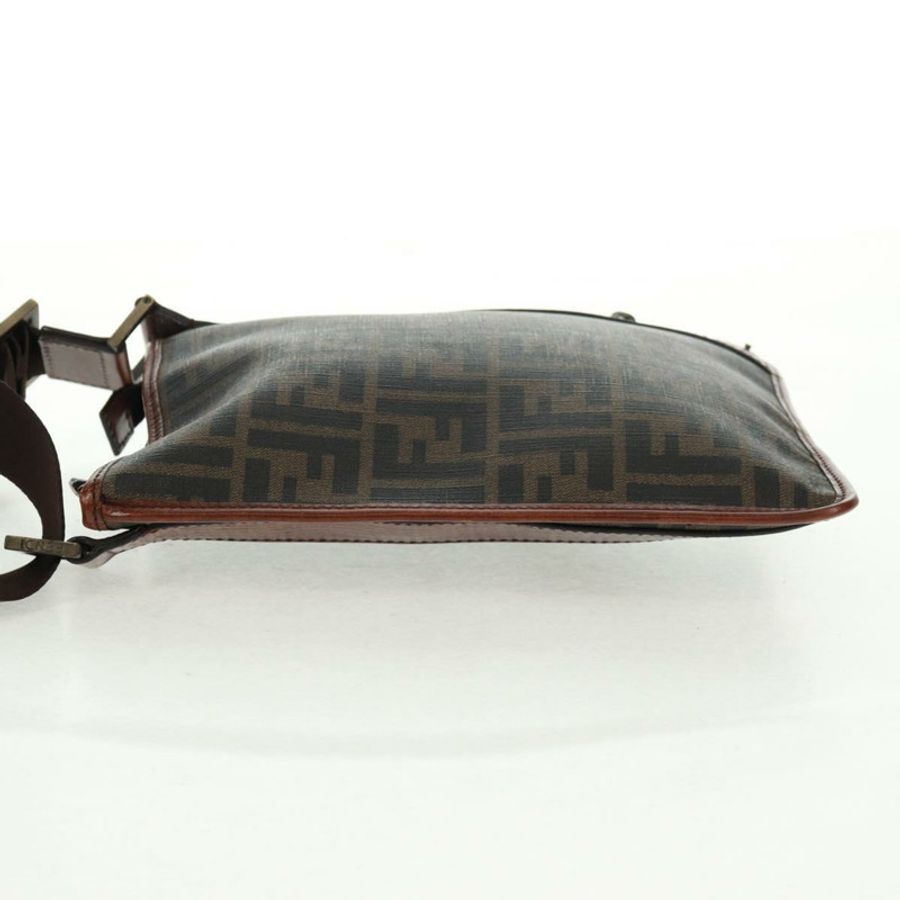 【日本直送】FENDI Zucca帆布單肩包 PVC黑色棕色 正品 163081V-2
