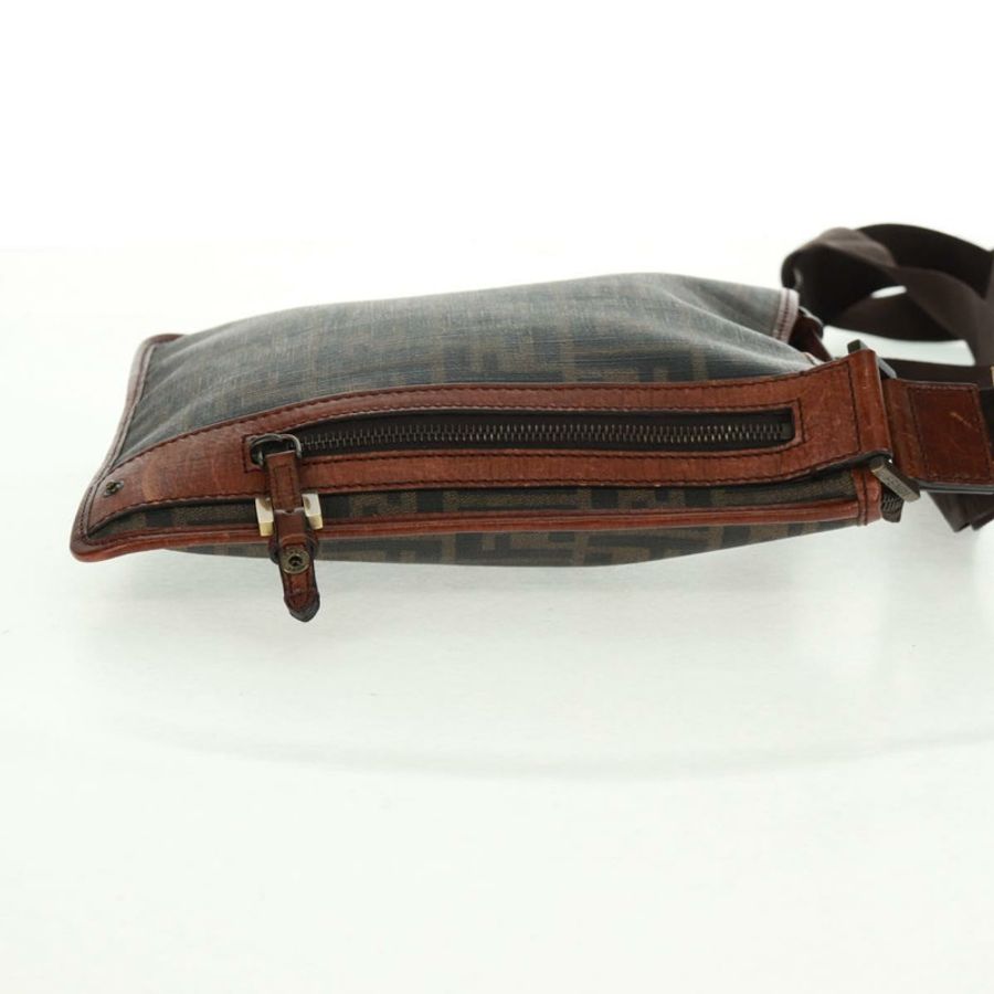 【日本直送】FENDI Zucca帆布單肩包 PVC黑色棕色 正品 163081V-3