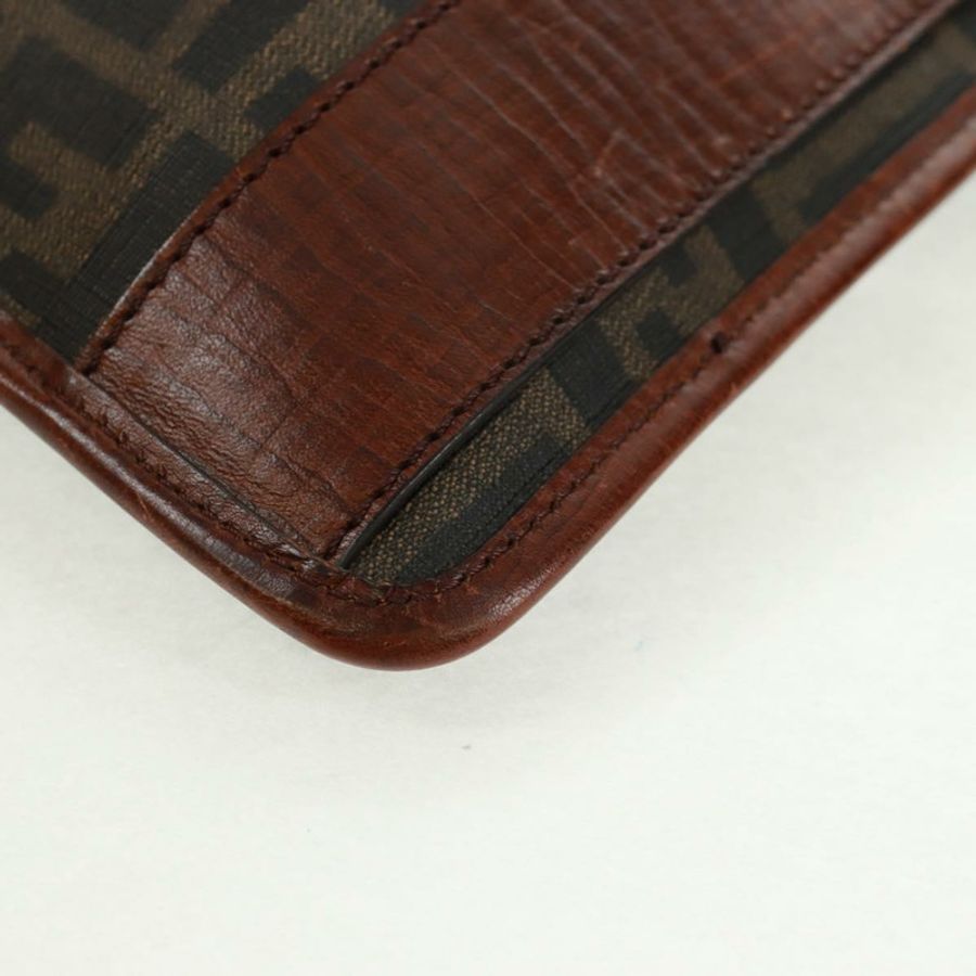 【日本直送】FENDI Zucca帆布單肩包 PVC黑色棕色 正品 163081V-17