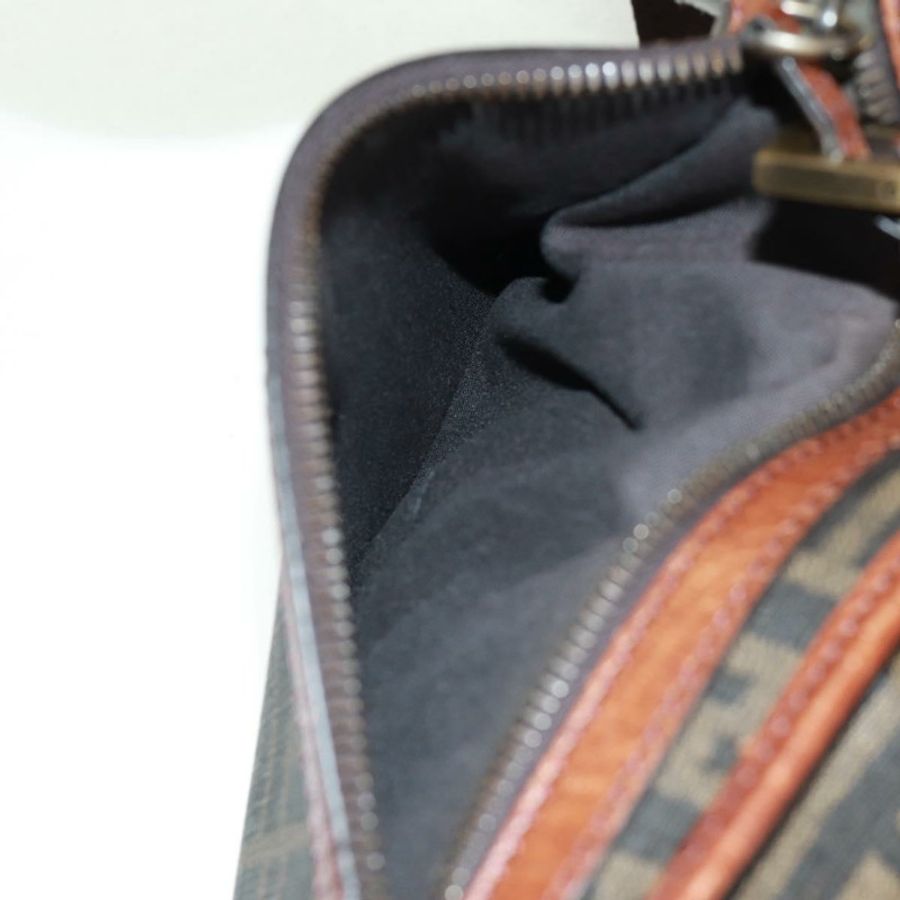 【日本直送】FENDI Zucca帆布單肩包 PVC黑色棕色 正品 163081V-19