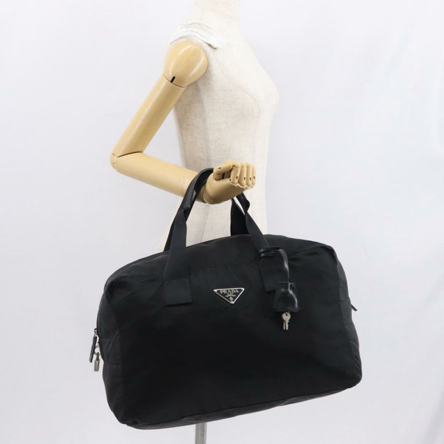 【日本直送】PRADA 波士頓包 尼龍 2way 黑色 銀色 正品 163905A-21