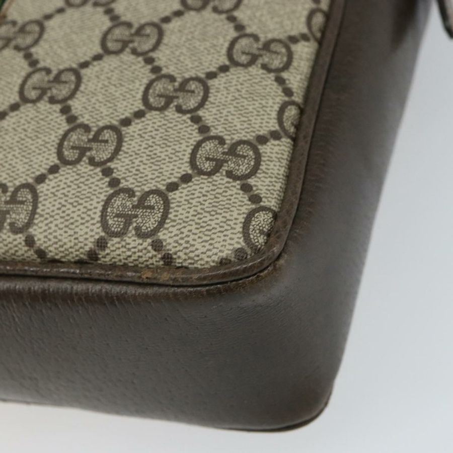 【日本直送】GUCCI GG Supreme Web Sherry Line 單肩包 PVC 米色 金色 正品 163502-14