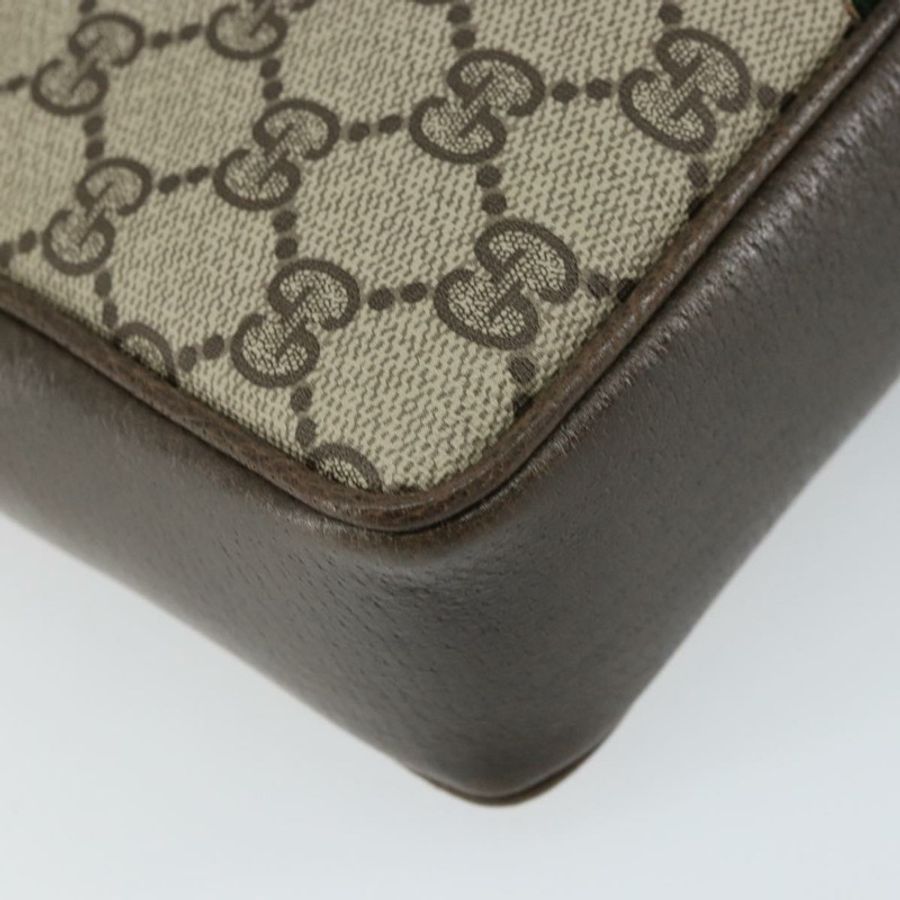 【日本直送】GUCCI GG Supreme Web Sherry Line 單肩包 PVC 米色 金色 正品 163502-15