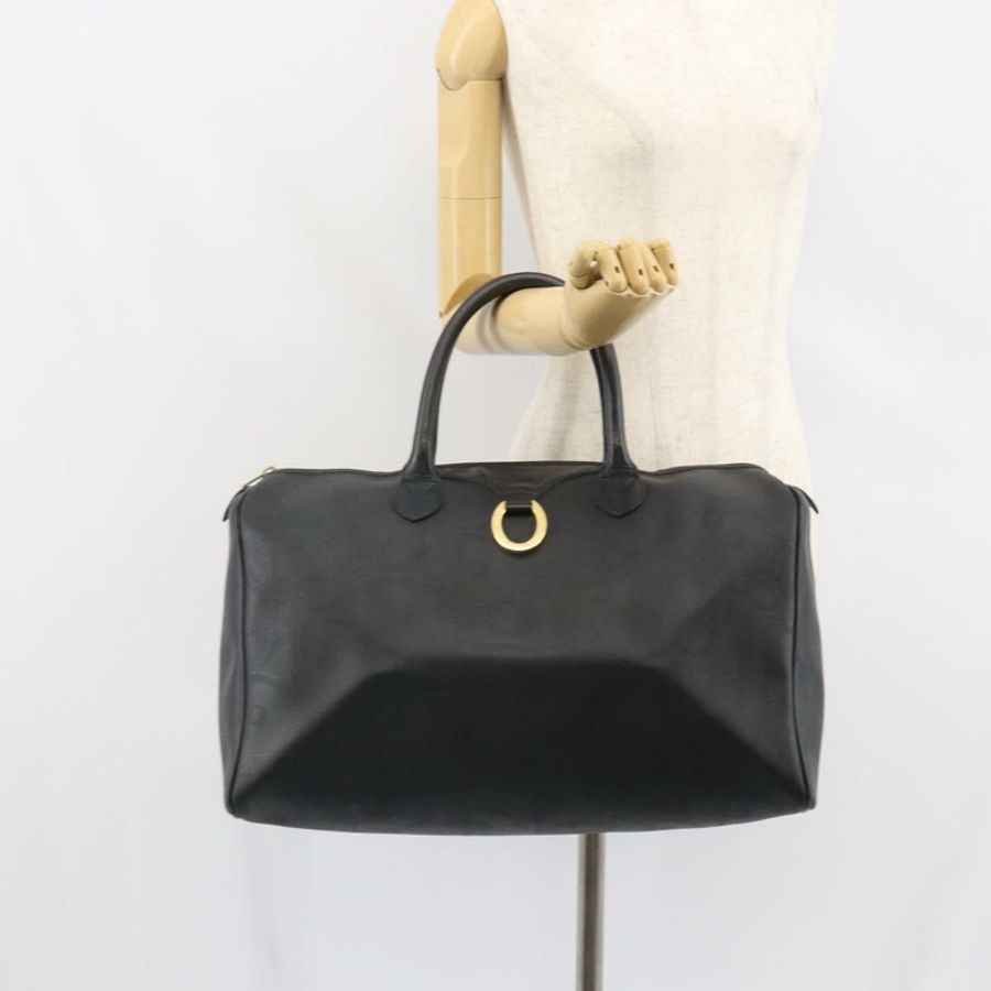 【日本直送】Christian Dior Trotter帆布波士頓包 PVC黑色金色 正品 164537-21