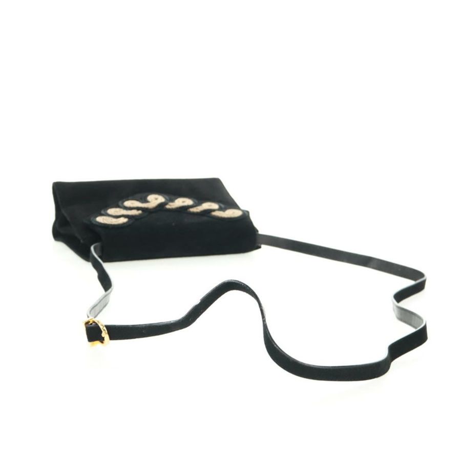 【日本直送】Salvatore Ferragamo 黑色金色麂皮單肩包,正品編號 165613V-6