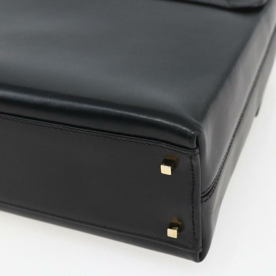 【日本直送】Salvatore Ferragamo Gancini 手提包 皮革 2way 黑色 金色 Auth 164875V-16