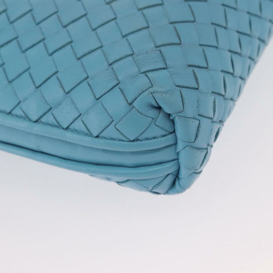 【日本直送】BOTTEGA VENETA INTRECCIATO 皮革肩背包 淺藍色 正品 168149-7
