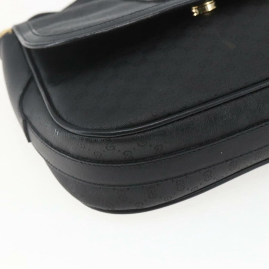 【日本直送】GUCCI Micro GG Supreme Web Sherry Line Bag PVC Black 001 115 0914 Auth 167932-13