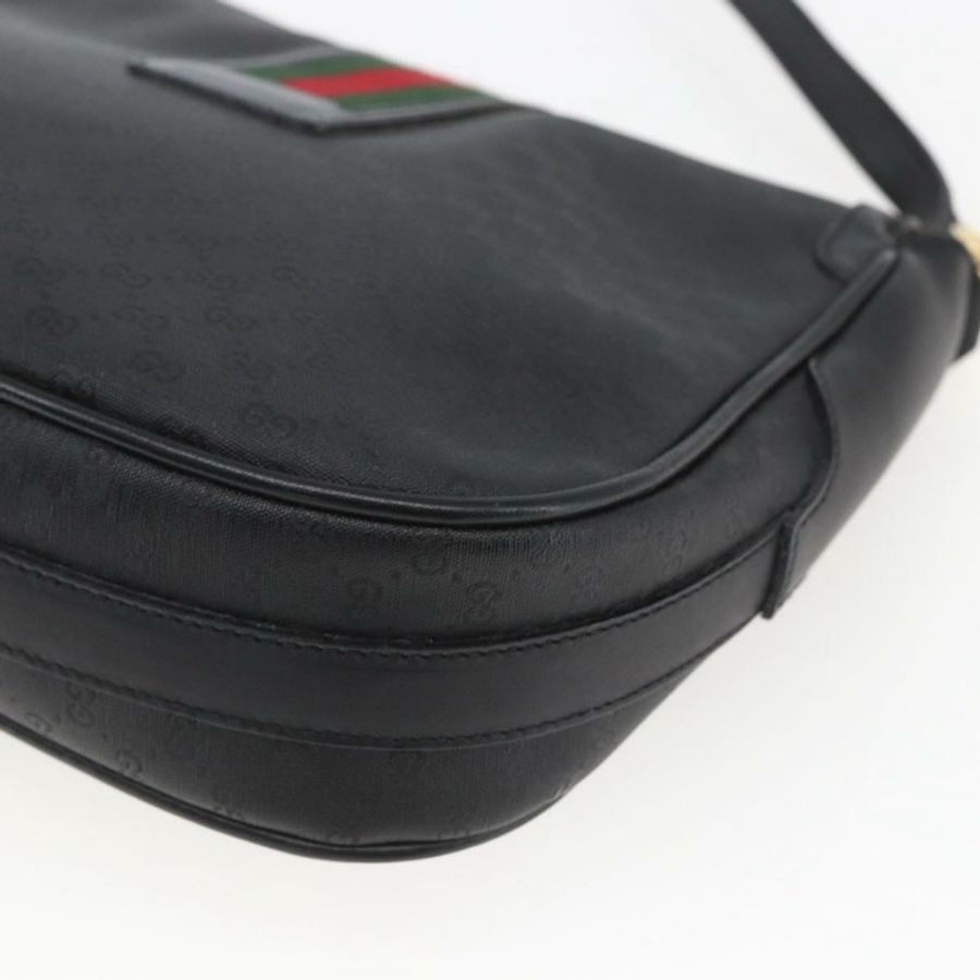 【日本直送】GUCCI Micro GG Supreme Web Sherry Line Bag PVC Black 001 115 0914 Auth 167932-14