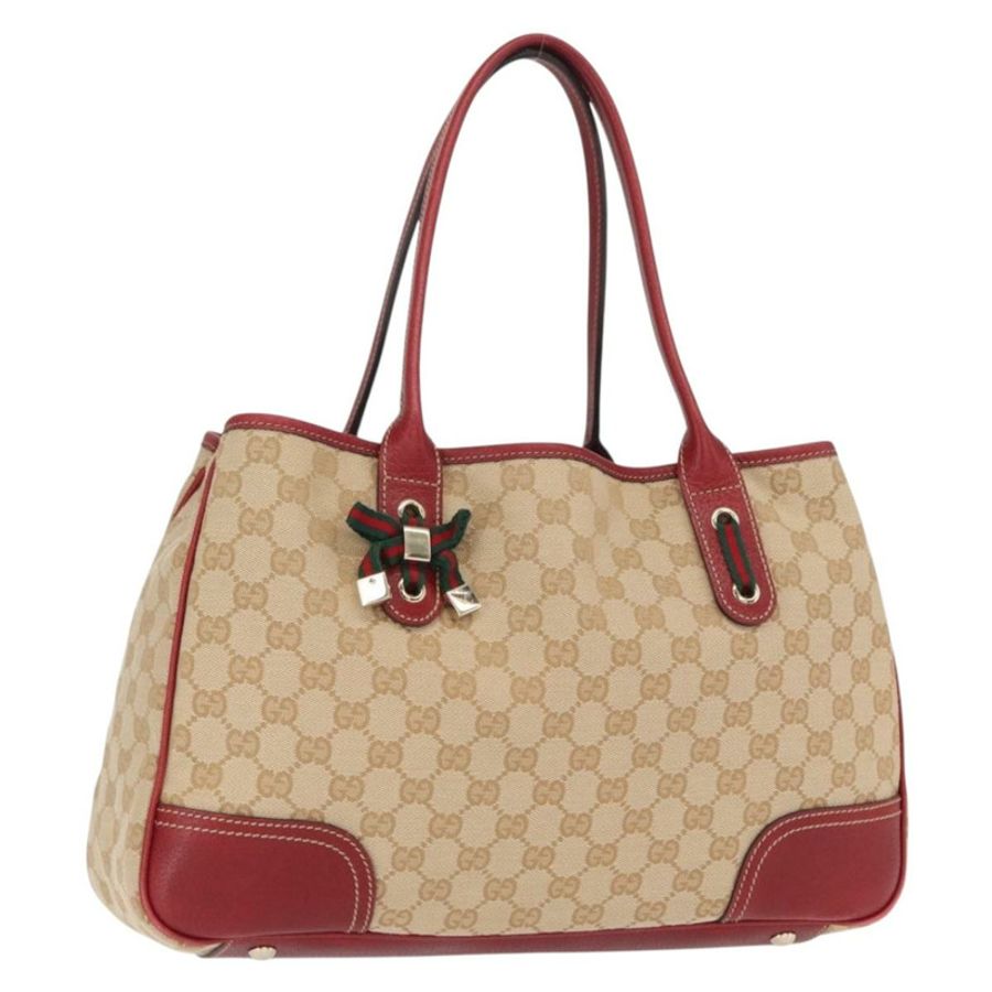 【日本直送】GUCCI Pretty GG帆布織帶雪莉系列手提包 米色 金色 163805 正品 168644-0