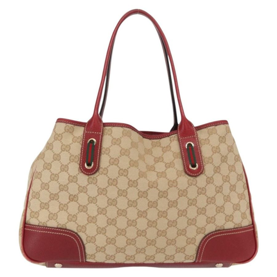 【日本直送】GUCCI Pretty GG帆布織帶雪莉系列手提包 米色 金色 163805 正品 168644-1