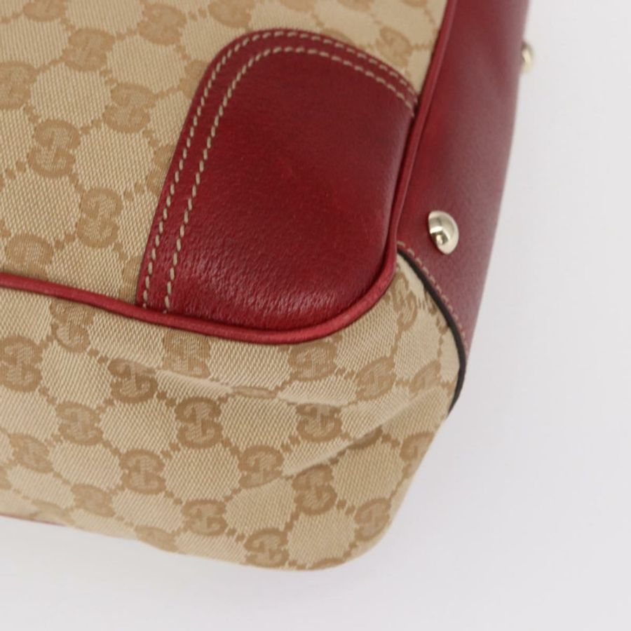 【日本直送】GUCCI Pretty GG帆布織帶雪莉系列手提包 米色 金色 163805 正品 168644-8