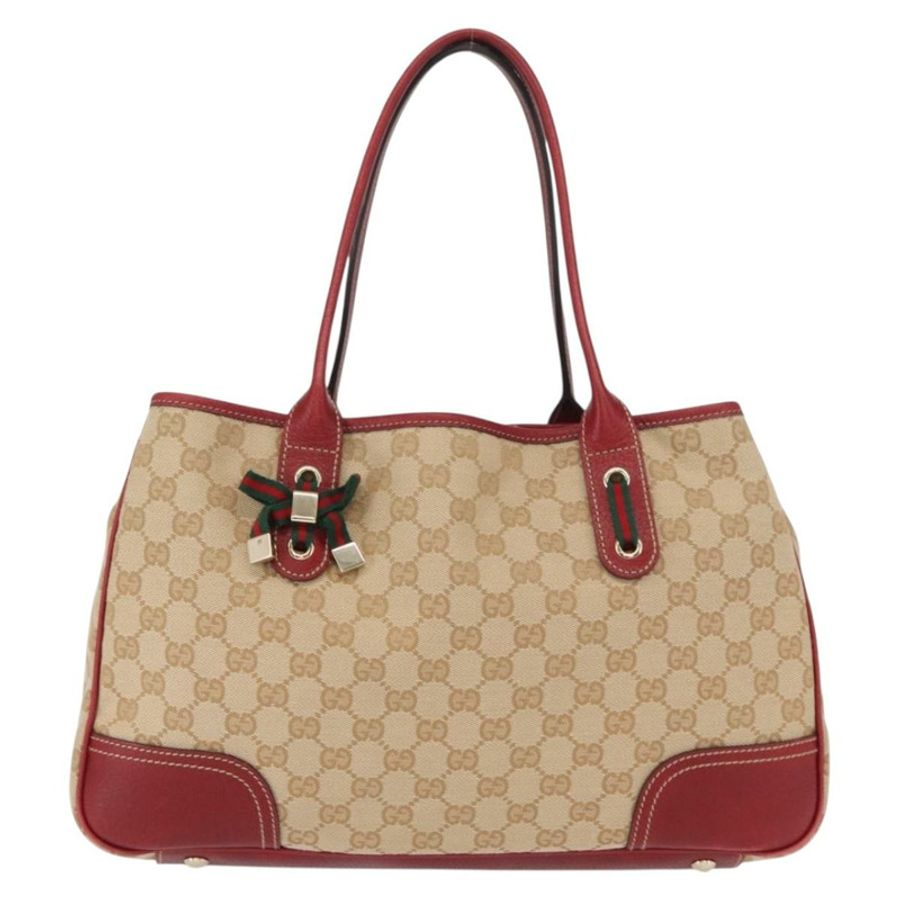 【日本直送】GUCCI Pretty GG帆布織帶雪莉系列手提包 米色 金色 163805 正品 168644-12