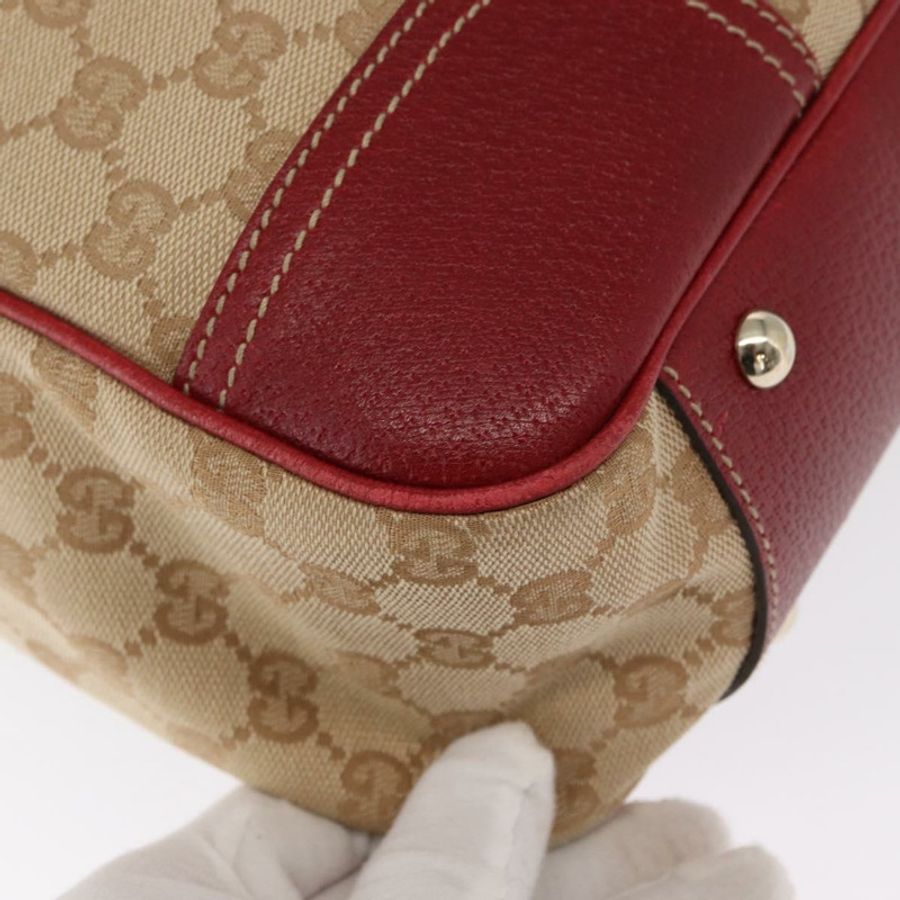 【日本直送】GUCCI Pretty GG帆布織帶雪莉系列手提包 米色 金色 163805 正品 168644-14