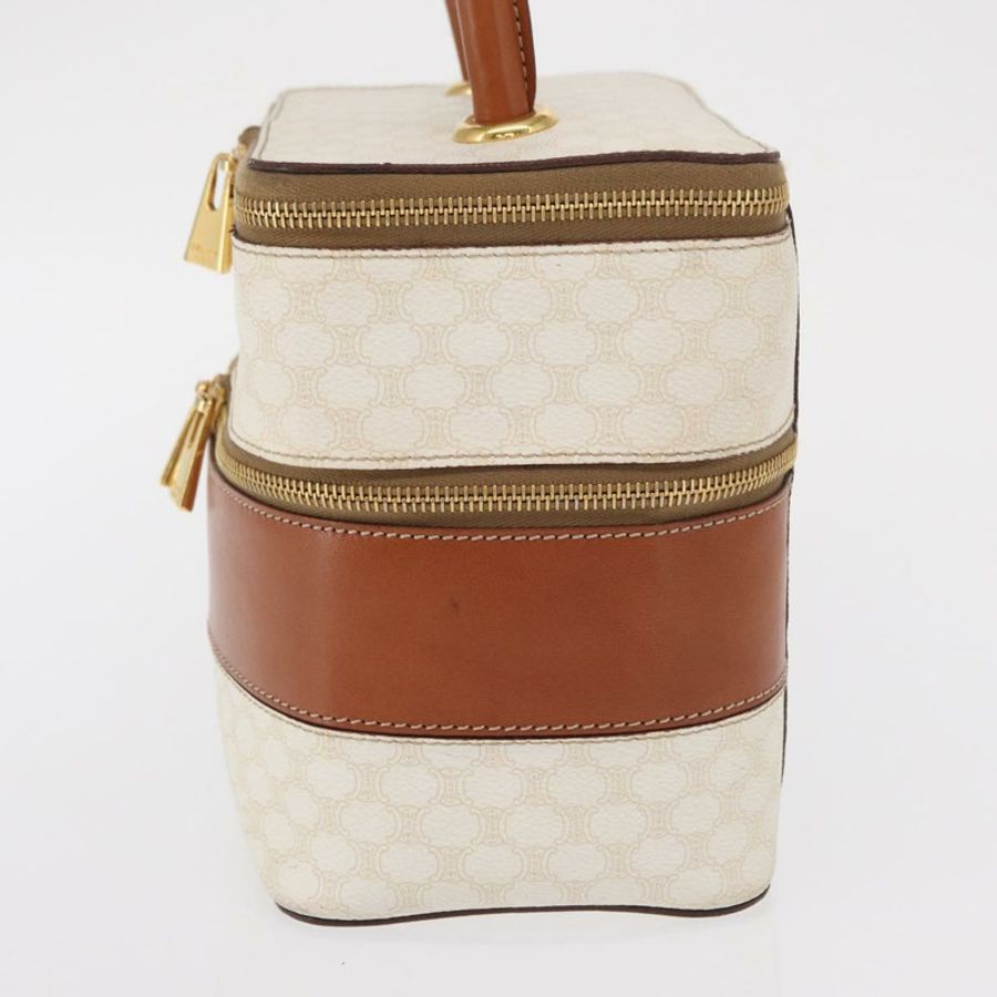 【日本直送】CELINE Macadam帆布化妝包 PVC 白色金色 正品 168649-3