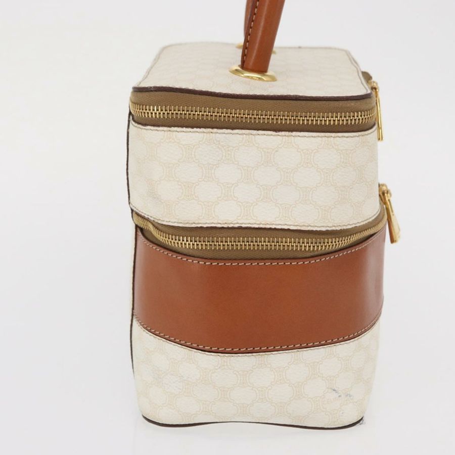 【日本直送】CELINE Macadam帆布化妝包 PVC 白色金色 正品 168649-4