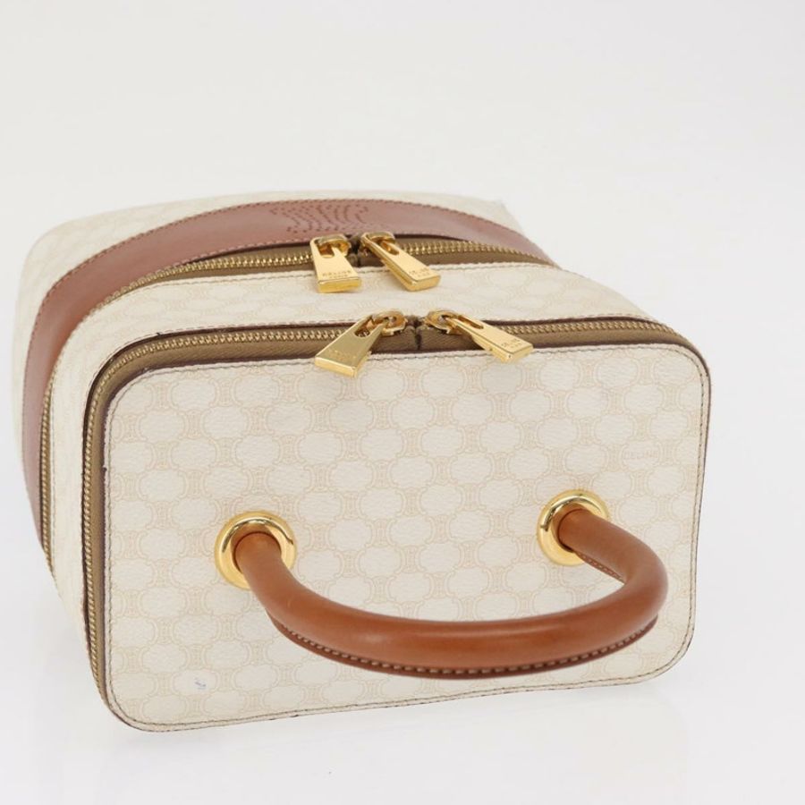 【日本直送】CELINE Macadam帆布化妝包 PVC 白色金色 正品 168649-7