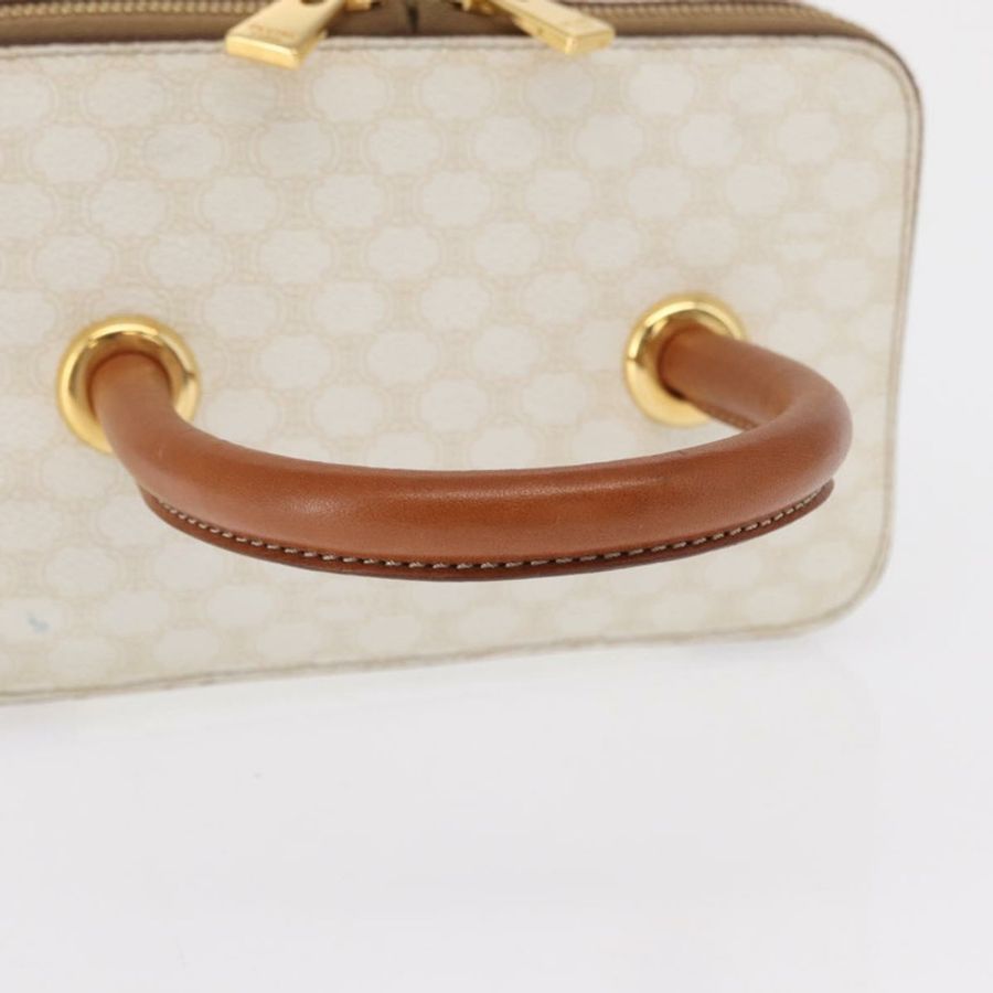 【日本直送】CELINE Macadam帆布化妝包 PVC 白色金色 正品 168649-8