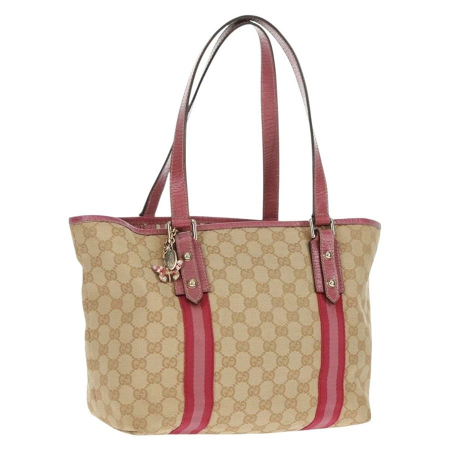 【日本直送】GUCCI GG帆布雪莉系列托特包 米色/金色 137396 正品 167995V-0