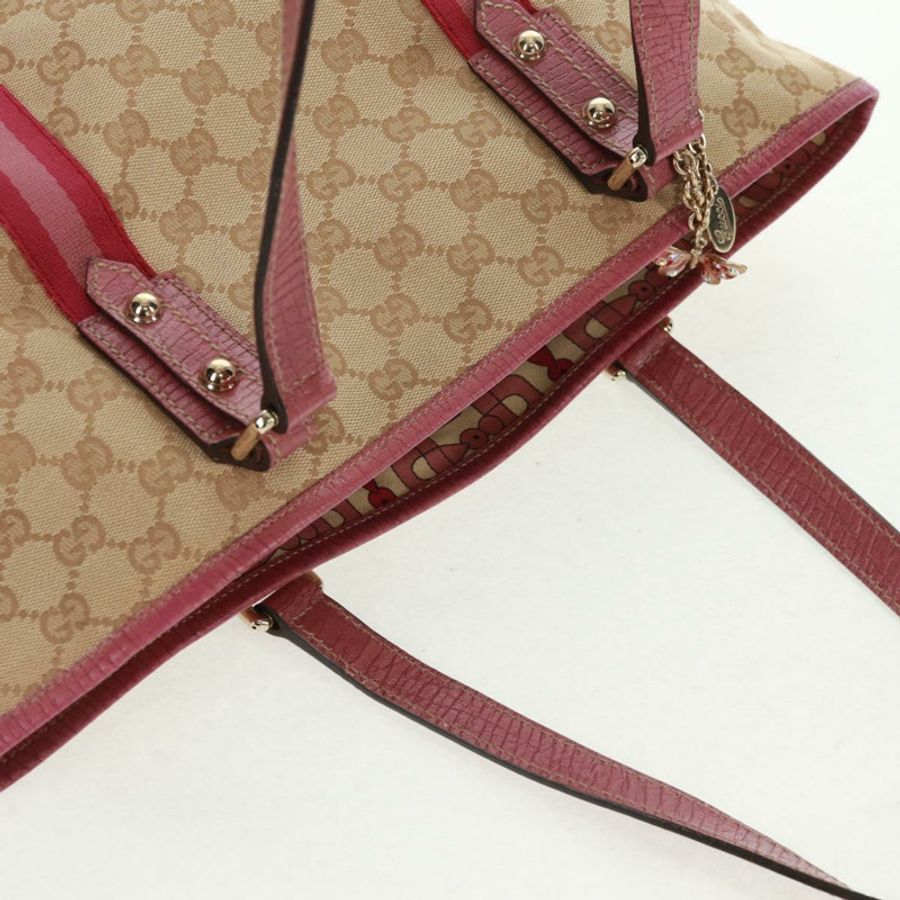 【日本直送】GUCCI GG帆布雪莉系列托特包 米色/金色 137396 正品 167995V-5