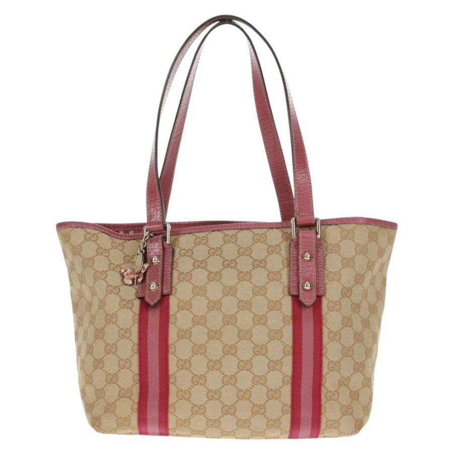 【日本直送】GUCCI GG帆布雪莉系列托特包 米色/金色 137396 正品 167995V-12