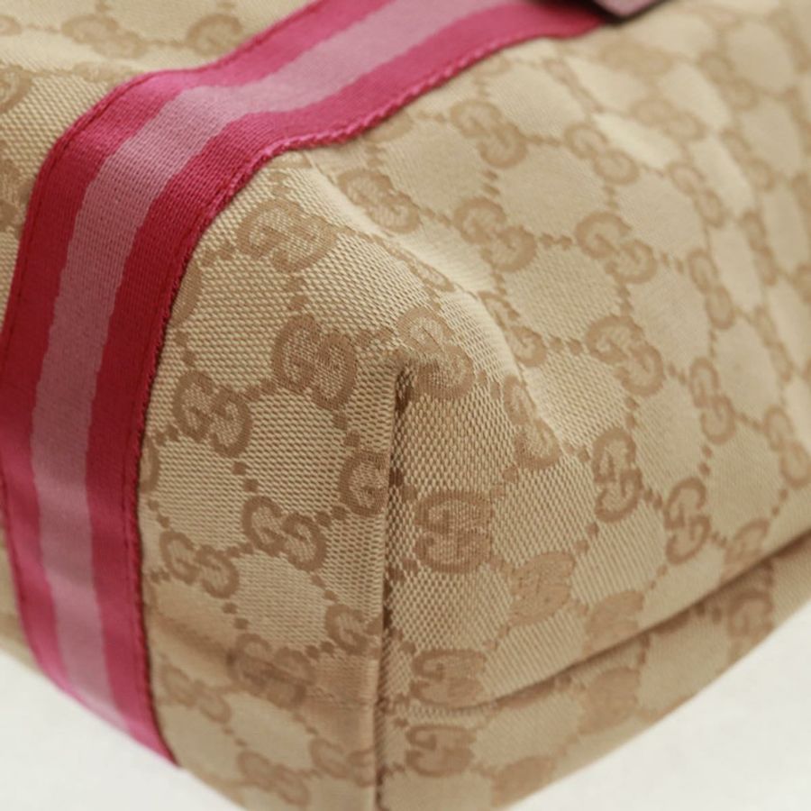 【日本直送】GUCCI GG帆布雪莉系列托特包 米色/金色 137396 正品 167995V-13