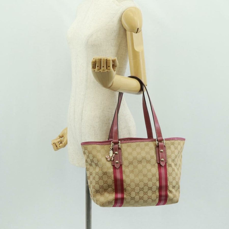 【日本直送】GUCCI GG帆布雪莉系列托特包 米色/金色 137396 正品 167995V-22