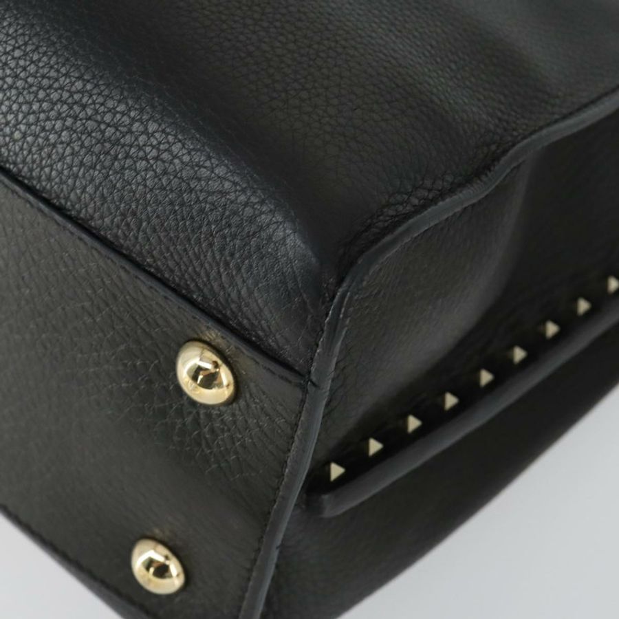 【日本直送】華倫天奴 (VALENTINO) 皮革手提包 2way 黑色金色 正品 BA10227-9
