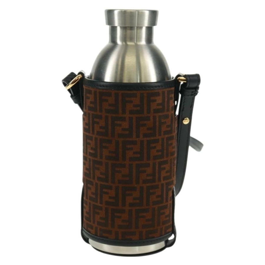 【日本直送】FENDI Zucchino 帆布 24 瓶裝酒瓶架 棕色金色 正品 171378M-1