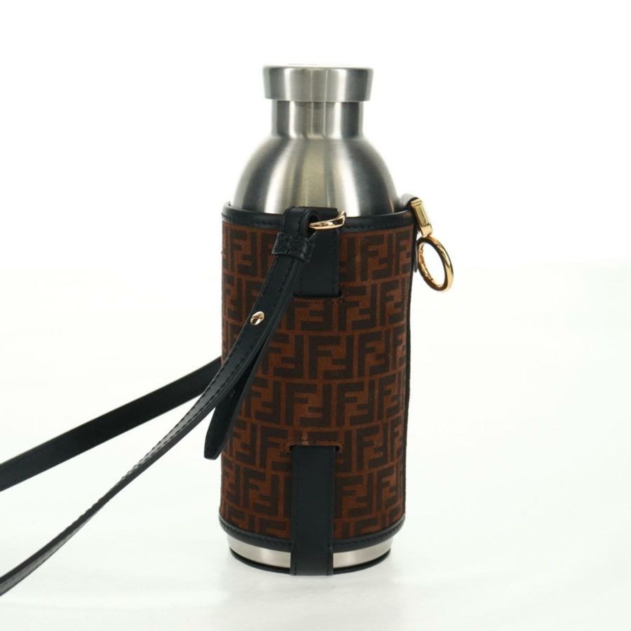 【日本直送】FENDI Zucchino 帆布 24 瓶裝酒瓶架 棕色金色 正品 171378M-2