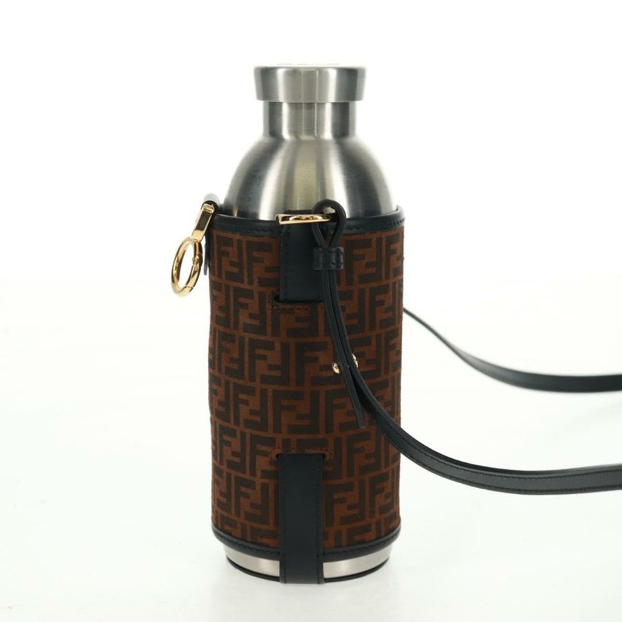 【日本直送】FENDI Zucchino 帆布 24 瓶裝酒瓶架 棕色金色 正品 171378M-3