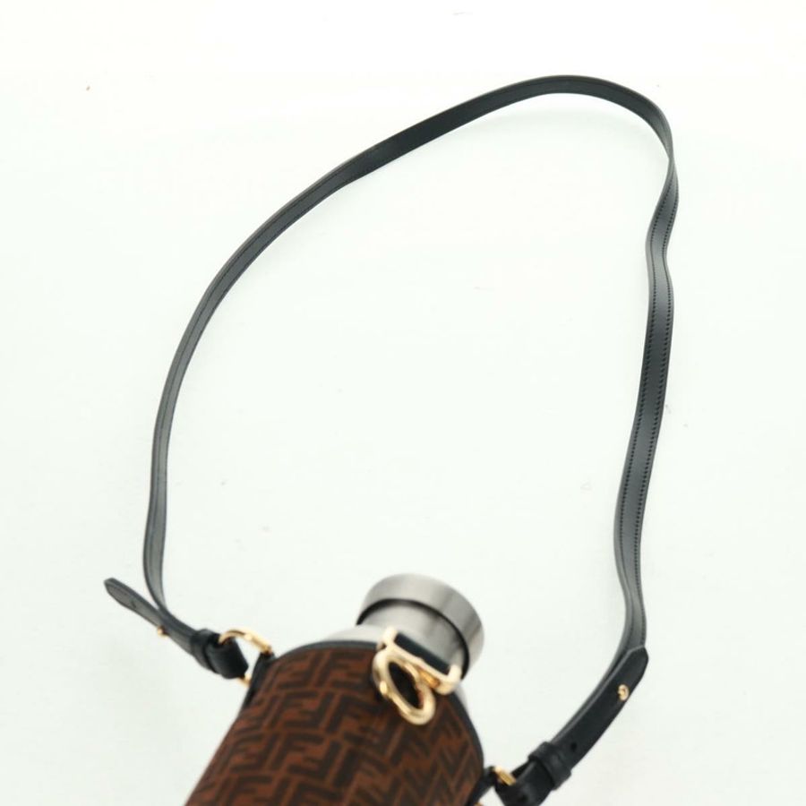【日本直送】FENDI Zucchino 帆布 24 瓶裝酒瓶架 棕色金色 正品 171378M-7