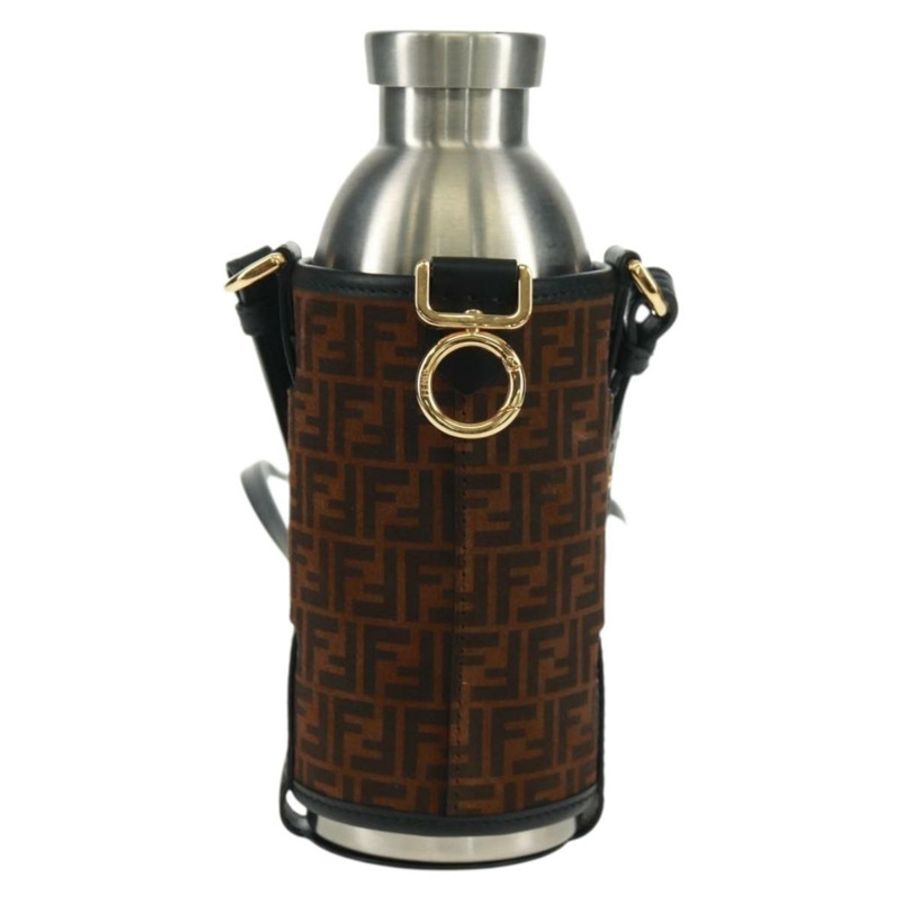 【日本直送】FENDI Zucchino 帆布 24 瓶裝酒瓶架 棕色金色 正品 171378M-12