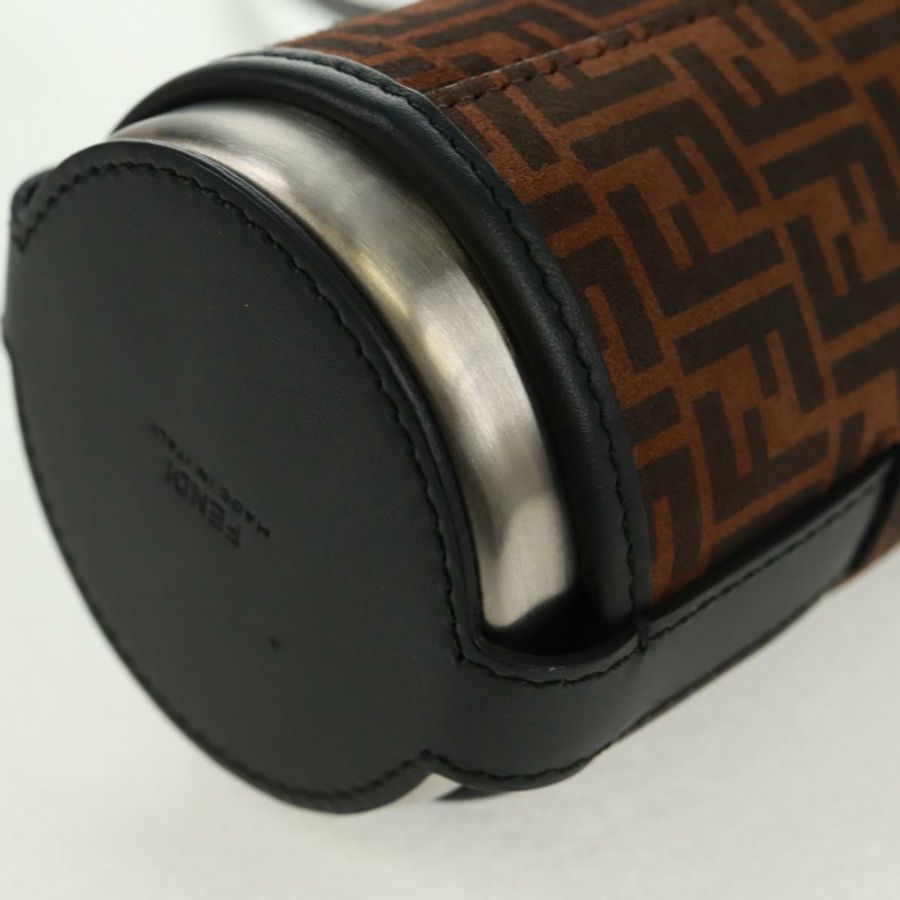 【日本直送】FENDI Zucchino 帆布 24 瓶裝酒瓶架 棕色金色 正品 171378M-14