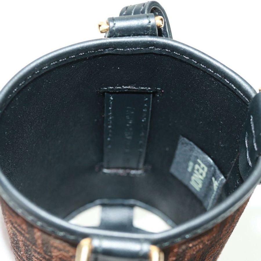 【日本直送】FENDI Zucchino 帆布 24 瓶裝酒瓶架 棕色金色 正品 171378M-18