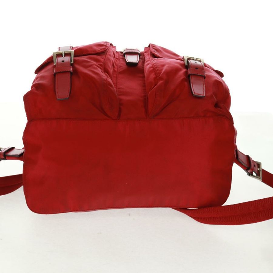 【日本直送】PRADA 雙肩包 尼龍 紅色 銀色 正品 169589V-4