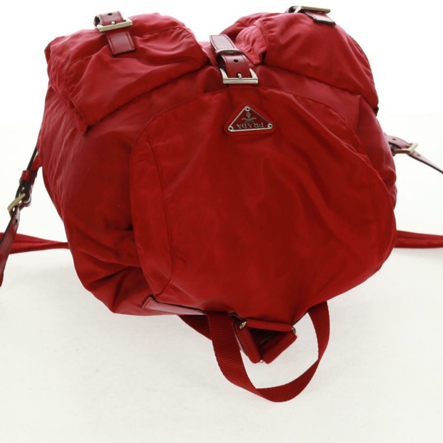 【日本直送】PRADA 雙肩包 尼龍 紅色 銀色 正品 169589V-5