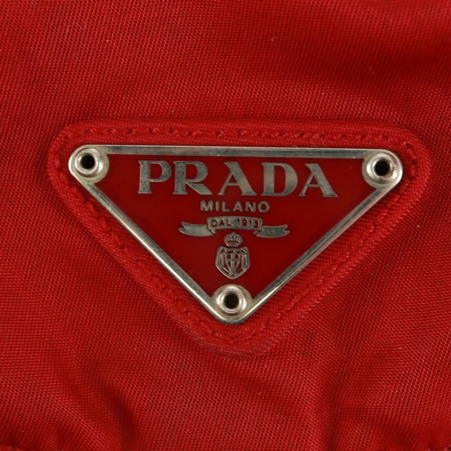 【日本直送】PRADA 雙肩包 尼龍 紅色 銀色 正品 169589V-22