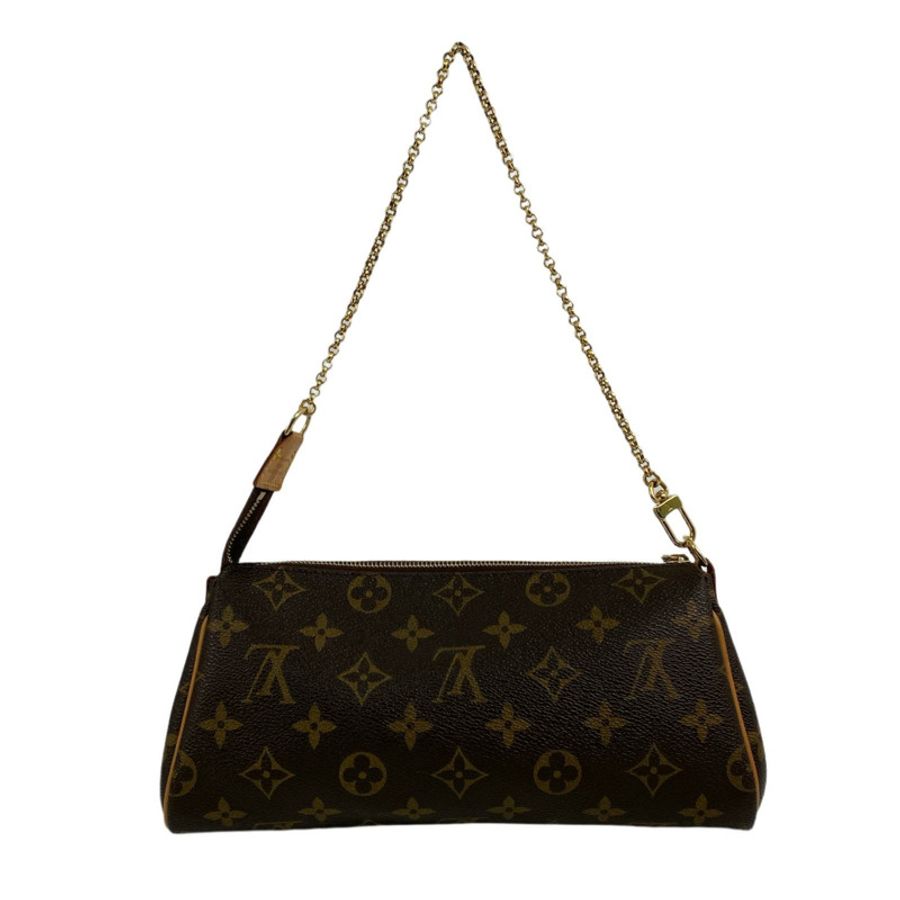 △ LOUIS VUITTON 路易·威登 Brown Coated Canvas Monogram Pochette Eva 2 way bag 啡色塗層帆布經典老花兩用袋-267009196-2