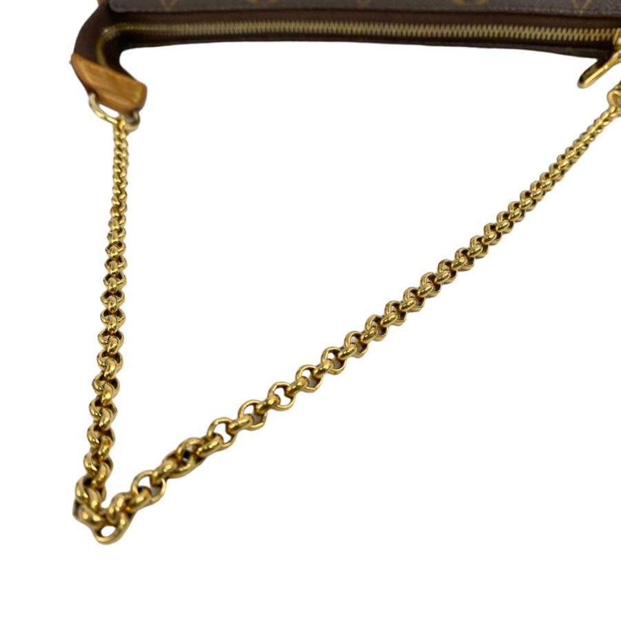 △ LOUIS VUITTON 路易·威登 Brown Coated Canvas Monogram Pochette Eva 2 way bag 啡色塗層帆布經典老花兩用袋-267009196-13