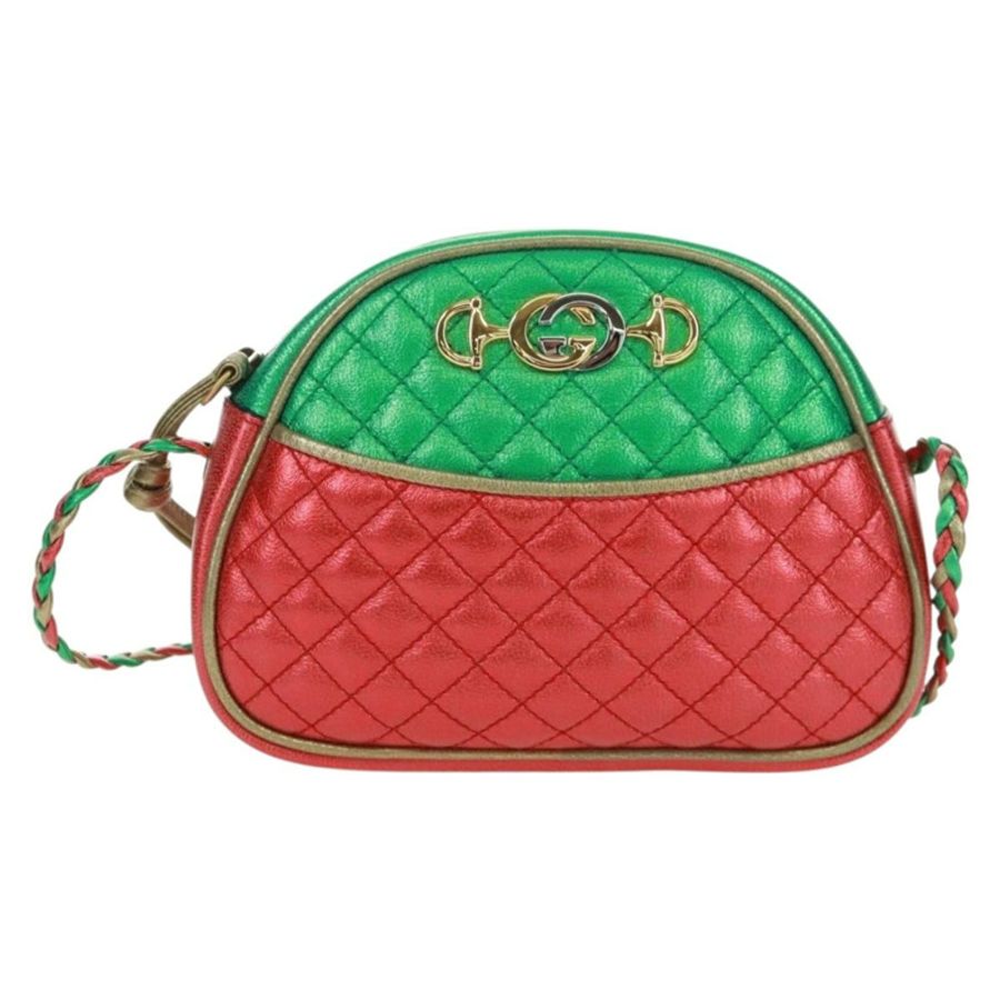 【日本直送】GUCCI Zumi 單肩包,皮革,紅色/金色,貨號 534951,正品編號 171605V-12