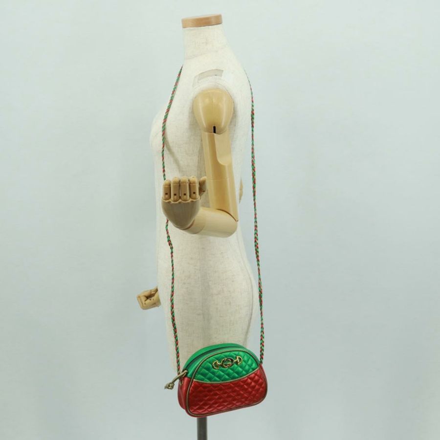 【日本直送】GUCCI Zumi 單肩包,皮革,紅色/金色,貨號 534951,正品編號 171605V-23