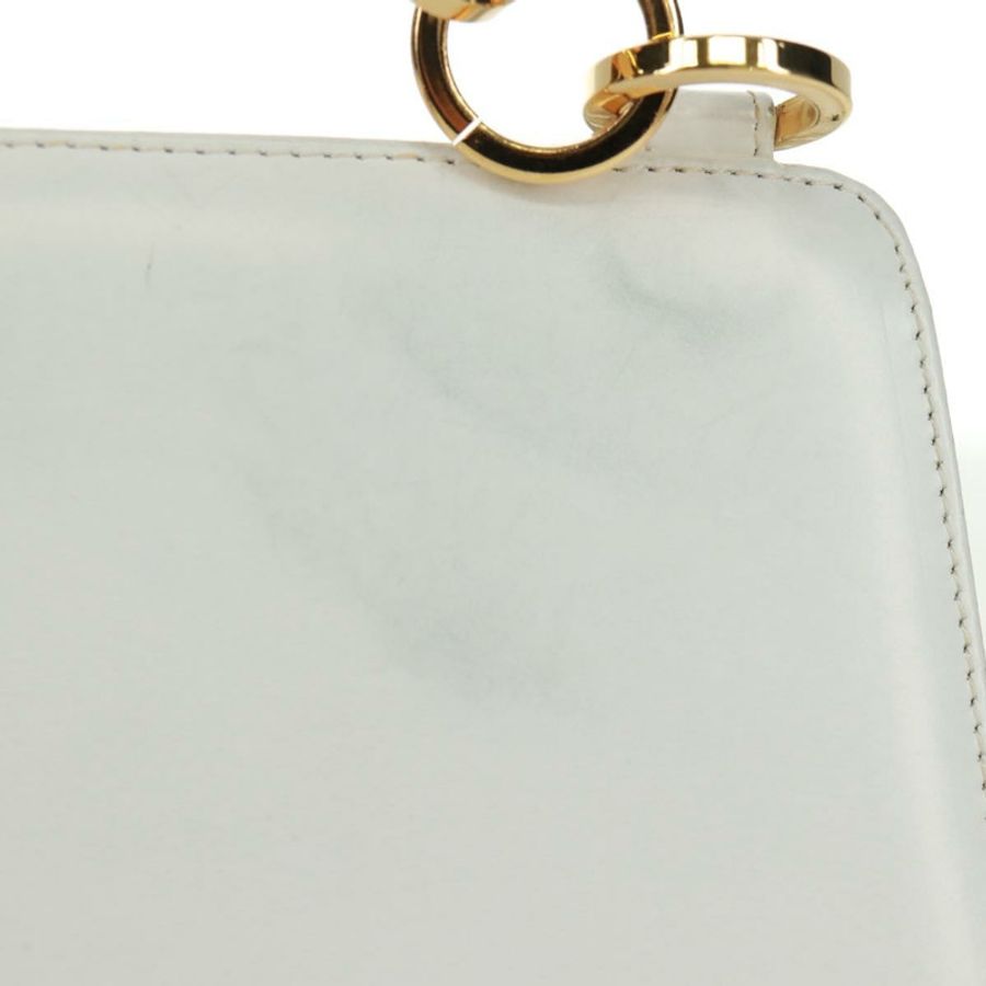 【日本直送】Salvatore Ferragamo 手提包 皮革 白色 金色 正品 171023A-2