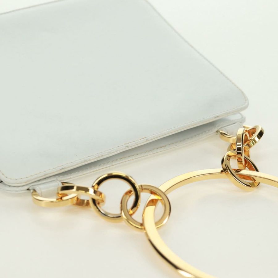 【日本直送】Salvatore Ferragamo 手提包 皮革 白色 金色 正品 171023A-6