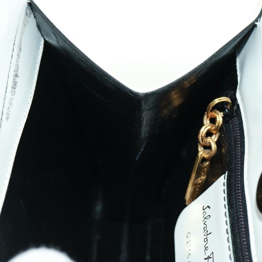 【日本直送】Salvatore Ferragamo 手提包 皮革 白色 金色 正品 171023A-20