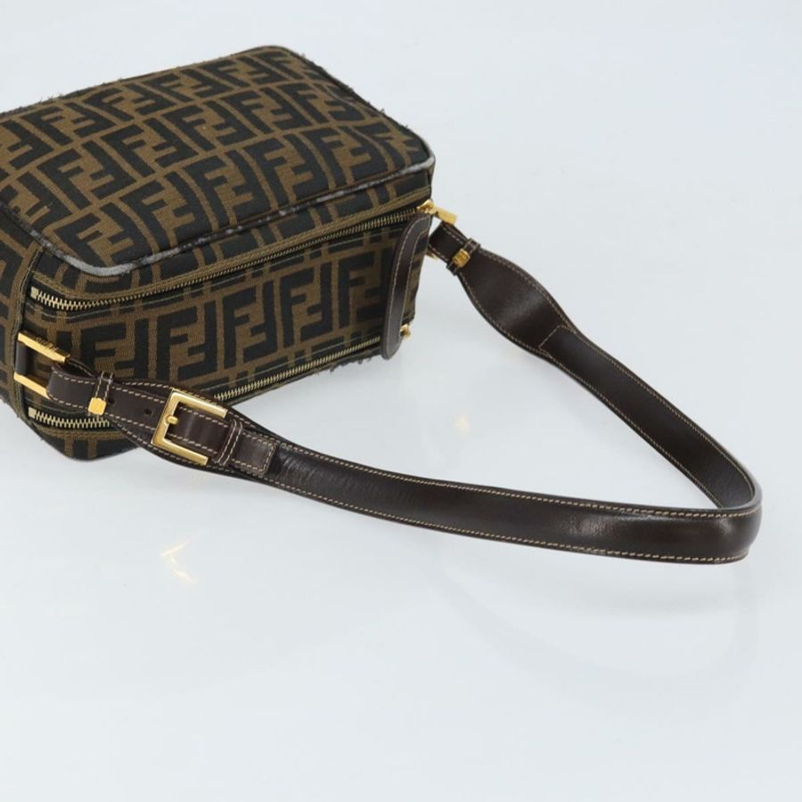 【日本直送】FENDI Zucca帆布單肩包 黑色 棕色 正品 171985-6