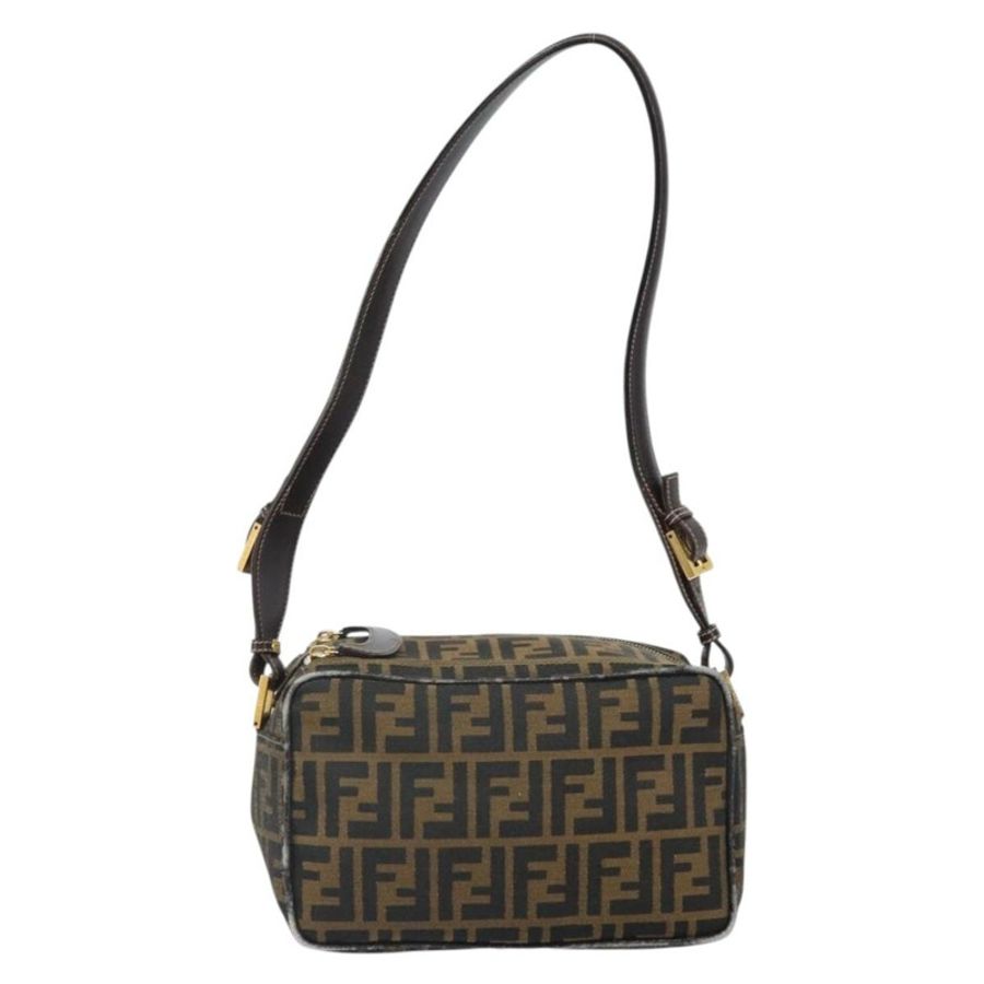 【日本直送】FENDI Zucca帆布單肩包 黑色 棕色 正品 171985-12