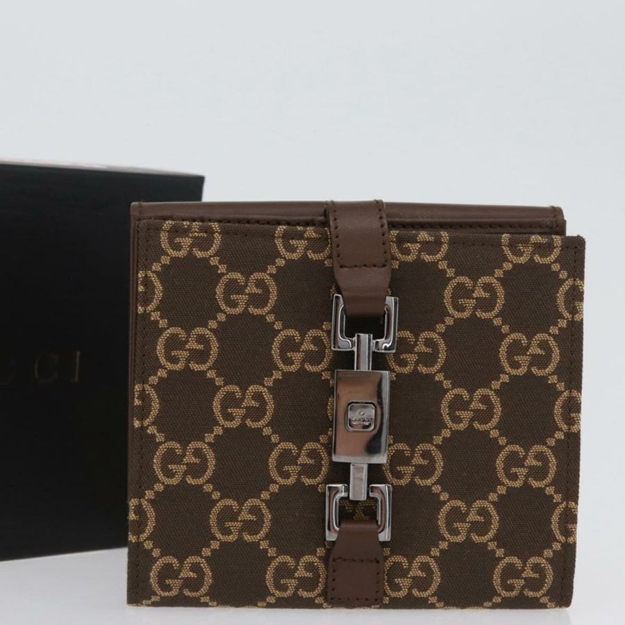 【日本直送】GUCCI GG帆布Jackie錢包 棕色 銀色 035 2773 2131 Auth am10798V-11