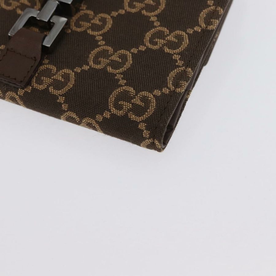 【日本直送】GUCCI GG帆布Jackie錢包 棕色 銀色 035 2773 2131 Auth am10798V-13